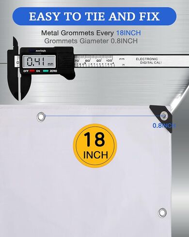 FoundGo 6′X 8′Heavy Duty Tarps 16mil, Super Thick Tarp Cover Waterproof Poly Tarpaulin with Grommets UV Resistant for Canopy, Roof Tent, Boat, Patio, RV, Pool or Camping（white） in Saudi Arabia
