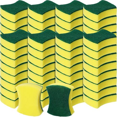 100 Pack Kitchen Cleaning Sponges for Dishes, Non Scratch Scrub Sponge Dish Sponge Kitchen Sponges Dishwashing Sponges Household Cleaning Supplies for Everyday Jobs for Dishes, Sink, Pots, Pans in Saudi Arabia