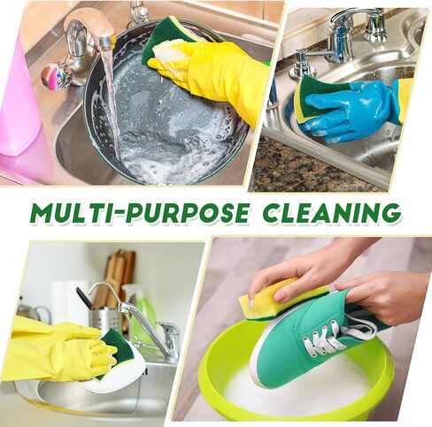 100 Pack Kitchen Cleaning Sponges for Dishes, Non Scratch Scrub Sponge Dish Sponge Kitchen Sponges Dishwashing Sponges Household Cleaning Supplies for Everyday Jobs for Dishes, Sink, Pots, Pans in Saudi Arabia