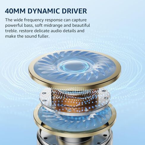 1Mii Hybrid Active Noise Cancelling Headphones for Airplane Travel, Wireless and Wired ANC Headphones, LDAC Hi-Res Audio, 5 Mics Clear Call, 75Hrs Playtime Over Ear Bluetooth 5.3 Headset for Adults in Kuwait