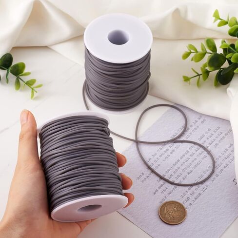 Beadthoven 32Yards Mix Color Hollow Pipe Rubber Tubing Cords 2mm Rubber Tube Knitting Barber Cord Set for Stitch Savers, Silicone Tube Pipes for DIY Bracelet Necklace Beading Jewelry Making 1mm Hole in Saudi Arabia