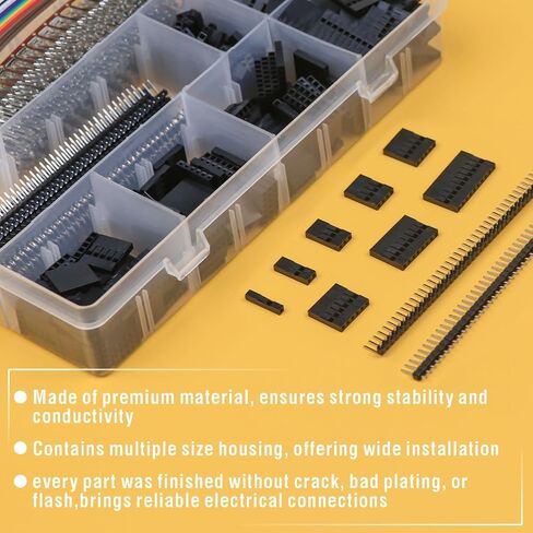 620PCS 2.54mm Pitch Row Type Connectors with Male/Female Pin Connector Kit, Cable Jumper Wire Pin Header Housing Kit in Saudi Arabia