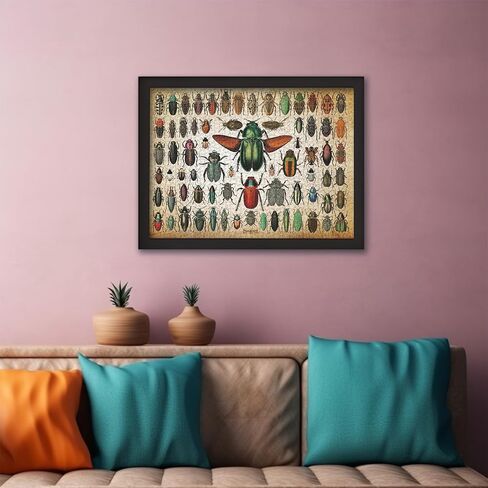 Insects Puzzles for Adults 1000 Pieces and up, PICKFORU Vintage Puzzle with 73 Colorful Insects, Bugs Jigsaw Puzzles as Gift for Beetles Lovers in Saudi Arabia
