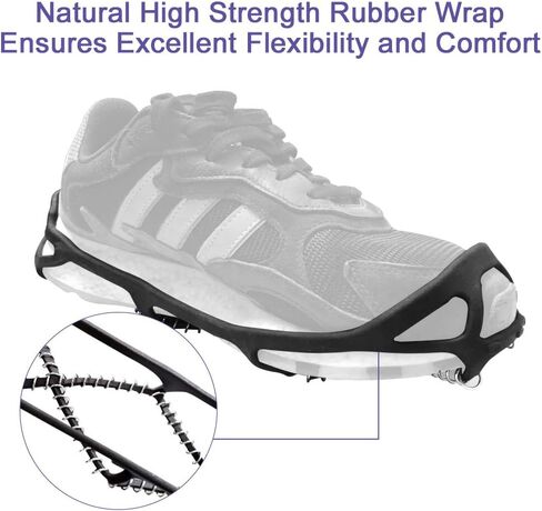 مقابض ثلج من HONUTIGE، مرابط الجر للمشي أو الركض أو المشي لمسافات طويلة على الثلج والجليد، مضادة للانزلاق للجنسين في الهواء الطلق فوق مرابط جر الحذاء/التمهيد in Kuwait