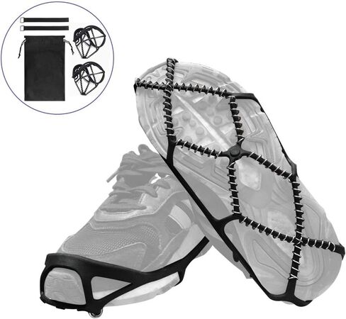 مقابض ثلج من HONUTIGE، مرابط الجر للمشي أو الركض أو المشي لمسافات طويلة على الثلج والجليد، مضادة للانزلاق للجنسين في الهواء الطلق فوق مرابط جر الحذاء/التمهيد in Kuwait