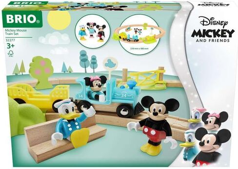 BRIO 32277 Mickey Mouse Train Set - Wooden Railway Adventure | FSC-Certified Wood | Magnetic Couplings | Skill Development Toy | Ideal Gift for Kids in Saudi Arabia