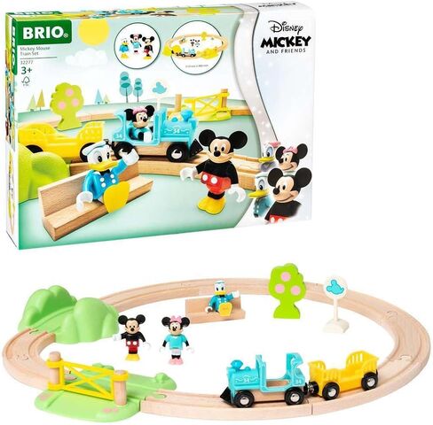 BRIO 32277 Mickey Mouse Train Set - Wooden Railway Adventure | FSC-Certified Wood | Magnetic Couplings | Skill Development Toy | Ideal Gift for Kids in Saudi Arabia