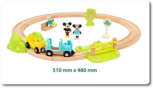 BRIO 32277 Mickey Mouse Train Set - Wooden Railway Adventure | FSC-Certified Wood | Magnetic Couplings | Skill Development Toy | Ideal Gift for Kids in Saudi Arabia