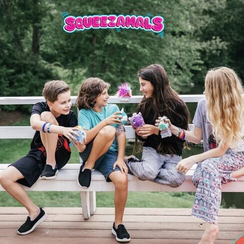Squeezamals Series 5 Mystery 4-Pack! 3.5-inch Slow-Rise Memory Foam, Sweetly Scented Ball Shaped Stuffed Animals! Made, safe materials in Saudi Arabia