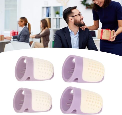 4 Pcs Silicone Thimble Soft Elastic Finger Protector Finger Tips Guard for Cross Stitch Sewing Embroidery in Saudi Arabia