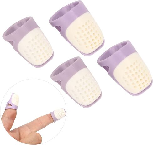 4 Pcs Silicone Thimble Soft Elastic Finger Protector Finger Tips Guard for Cross Stitch Sewing Embroidery in Saudi Arabia