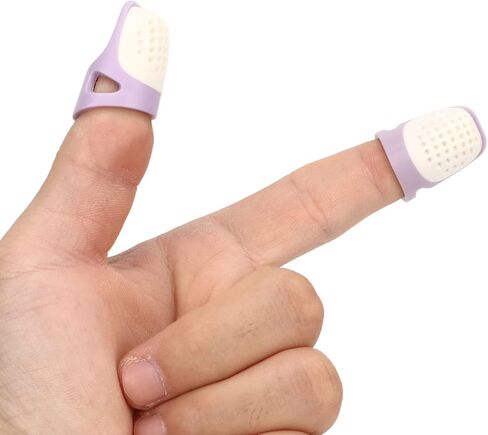 4 Pcs Silicone Thimble Soft Elastic Finger Protector Finger Tips Guard for Cross Stitch Sewing Embroidery in Saudi Arabia