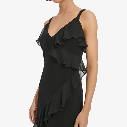 Tommy Hilfiger Women's Sleeveless V-Neck Mixed Media Slip Dress in Saudi Arabia