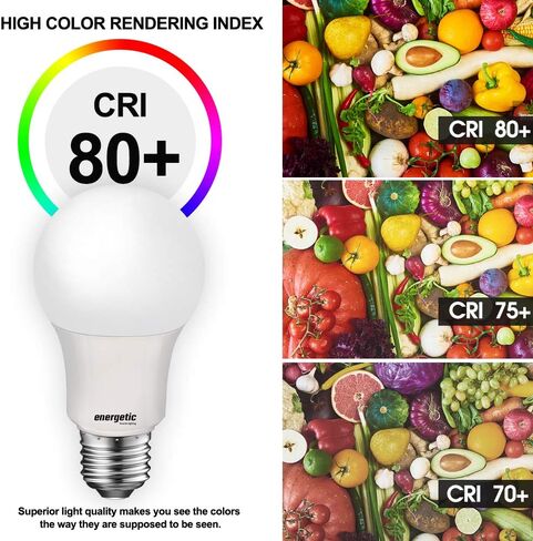 لمبة إضاءة LED A19 مكافئة 60 وات، بيضاء ناعمة 2700 كلفن، قاعدة قياسية E26، مدرجة في قائمة UL، لمبة إضاءة LED 9 وات، 15000 ساعة، غير قابلة لتعديل الضوء، 4 عبوات، حيوية in Saudi Arabia