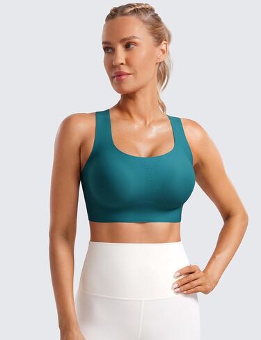 حمالة صدر رياضية للسيدات من CRZ YOGA Flex Sculpt Racerback - رقبة على شكل حرف U مبطنة عالية التأثير، حمالة صدر لاسلكية مضغوطة للجري في صالة الألعاب الرياضية in Kuwait