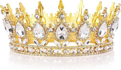 Vinjewelry Full Round Girls Bridal Crown Crystal Baroque Tiaras Sparkly Rhinestone Princess Carnival Headdress Jewelry Queen Costume Wedding Prom Birthday Pageant Party Hair Accessories in Kuwait