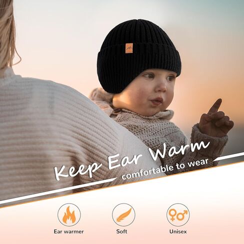 POXIMI Baby Boy Winter Hat Toddler Warm Beanie Girl Knit Hats with Earflap Kid Cute Earmuffs in Kuwait