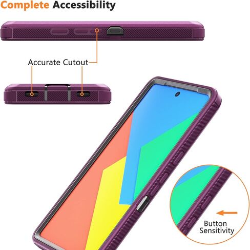 Designed for Google Pixel 7 Pro Case with Belt Clip & Kickstand, Full-Body Triple Layers Rugged Case for Pixel 7 Pro 5G 6.7 inch Phone (Purple+Black) in Saudi Arabia