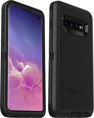 حافظة OtterBox Defender Series متينة لهاتف Samsung Galaxy S10 (فقط) حافظة فقط - عبوة غير قابلة للبيع بالتجزئة - أسود - مع حماية ميكروبية in Kuwait