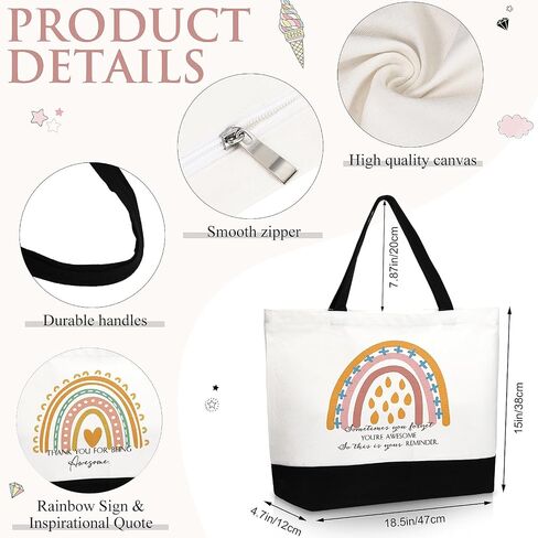 Silkfly 30 Pcs Appreciation Gifts Canvas Tote Bag for Women, Thank you Inspirational Bag for Teacher Coworker in Saudi Arabia