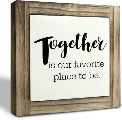 Inspirational Wood Signs, Box Wood Plaques Desk Décor, Kitchen Decor, Plaque with Saying, Table Decor Art, Rustic Home Decor, Family Sign, Farmhouse Decor, Together is Our Favorite Place to Be in Saudi Arabia