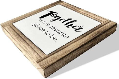 Inspirational Wood Signs, Box Wood Plaques Desk Décor, Kitchen Decor, Plaque with Saying, Table Decor Art, Rustic Home Decor, Family Sign, Farmhouse Decor, Together is Our Favorite Place to Be in Saudi Arabia