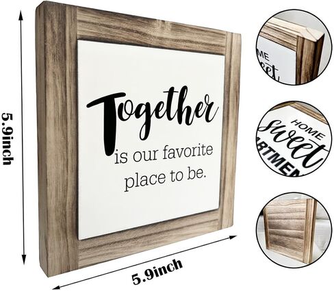 Inspirational Wood Signs, Box Wood Plaques Desk Décor, Kitchen Decor, Plaque with Saying, Table Decor Art, Rustic Home Decor, Family Sign, Farmhouse Decor, Together is Our Favorite Place to Be in Saudi Arabia