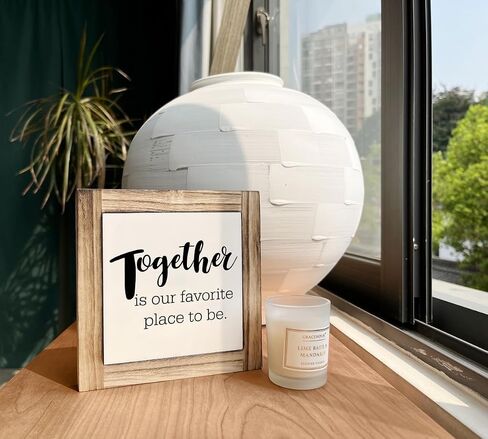 Inspirational Wood Signs, Box Wood Plaques Desk Décor, Kitchen Decor, Plaque with Saying, Table Decor Art, Rustic Home Decor, Family Sign, Farmhouse Decor, Together is Our Favorite Place to Be in Saudi Arabia