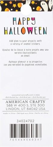 American Crafts Happy Halloween Enamel Stickers, 60 Piece, Sticker Arts Crafts Supplies Scrapbooking Stamping Spooky October Haloween Stickers Stickers for Kids Stickers for Crafting DIY Stickers in Kuwait