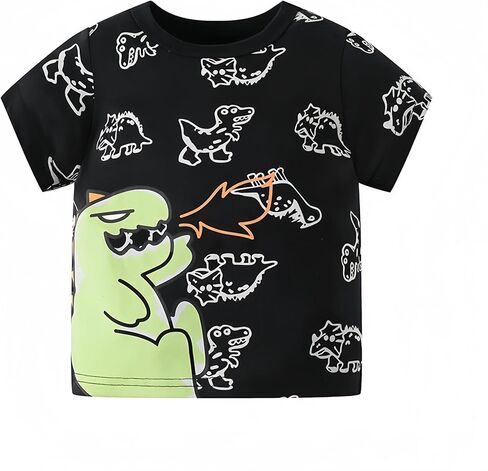 JUNOAI Toddler Little Boys Clothes 3-Pack Short Sleeve Crewneck T-Shirts Top Tee Size for 2-6 Years in Kuwait