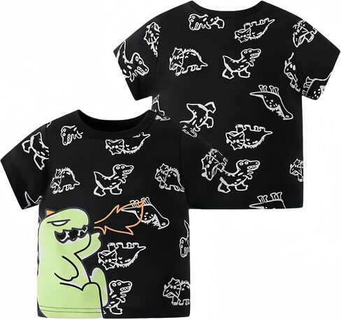 JUNOAI Toddler Little Boys Clothes 3-Pack Short Sleeve Crewneck T-Shirts Top Tee Size for 2-6 Years in Kuwait