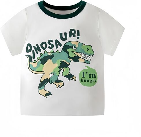 JUNOAI Toddler Little Boys Clothes 3-Pack Short Sleeve Crewneck T-Shirts Top Tee Size for 2-6 Years in Kuwait