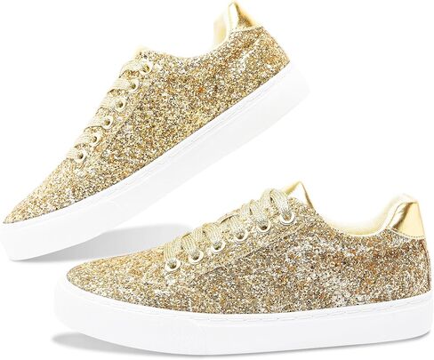 Jeekopeg Glitter Sparkly Fashion Sneakers Shoes Shiny Casual Shoes Bling Sequin Concert Low Cut Lace up Shoes in Saudi Arabia