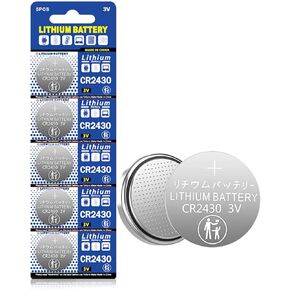 TXY CR2430 Batteries 3V Lithium Coin Cell 2430 Battery (5 Count)