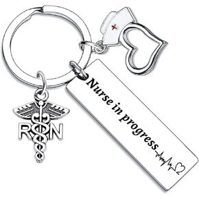 Nurse Gifts for Women Nurse Keychain Appreciation Graduation Gifts RN Nurse In Progress Keychains (Nurse in progress)