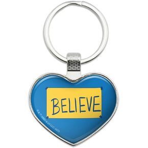 GRAPHICS & MORE Ted Lasso Believe Keychain Heart Love Metal Key Chain Ring