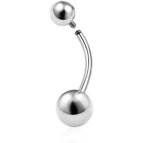 ZYTAIJEW ASTM F136 10mm Belly Bars G23 Titanium 14G Round/Triangle/Rhombus/Heart CZ/Ball Belly Navel Rings Cubic Zirconia Belly Button Ring