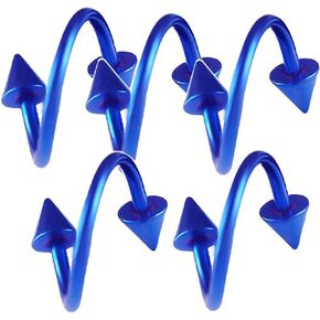 14G 14 Gauge 1.6mm surgical steel eyebrow lip bars ear tragus Twist rings spiral Barbells Piercing