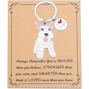FUSTMW Schnauzer Keychain Miniature Schnauzer Gifts Dog Lover Gifts for Schnauzer Owners Mom Dad Gift Schnauzer Key Ring
