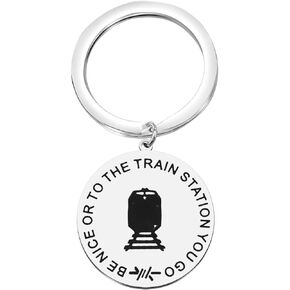 WSNANG YS Inspired Gift Be Nice Or To The Train Station You Go Keychain Dutton Ranch YS TV Show Fans Gift (Train Station KC)