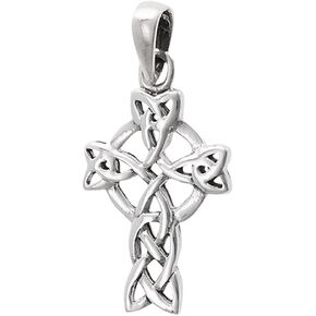 Celtic Cross Pendant .925 Sterling Silver Circle Viking Twisted Medieval Charm