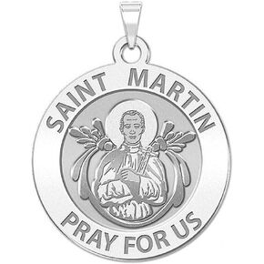PicturesOnGold.com Saint Martin De Porres Religious Medal - 2/3 Inch Size of Dime, Sterling Silver