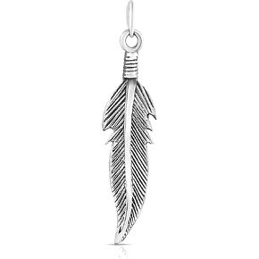 Mimi 925 Sterling Silver Feather Charm Pendant