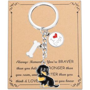 BNQL Dachshund Keychain Dachshund Lover Gifts Dachshund Owner Gifts Dachshund Charm Pendant Pet Owner Rescue Gift