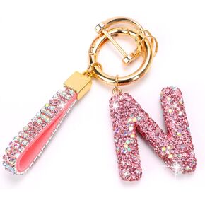 Initial Car Keychains for Women Girls,Bling Cute A-Z Key Chains for Handbags,Personalized Gift