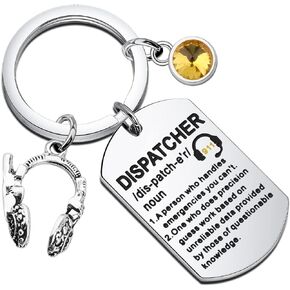 UJIMS 911 Dispatcher Gift Thin Gold Line Charm Keychain Medical Alerts Jewelry Emergency Dispatcher Gift Appreciation Gift