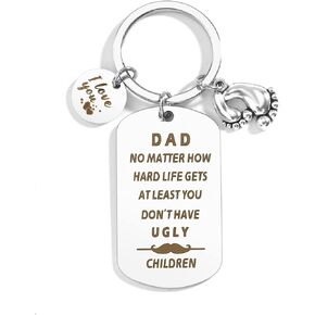 Father Gifts for Dad Keychain Engraved Birthday Gifts Idea Fathers Day Presents Gifts from Daughter