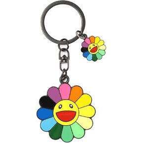 Smiley Flower KeyChain,Car KeyChain, KeyChains Keyrings For Women girl,Backpack/fashion Bag/Purse Charm