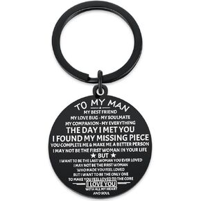 Aesnefe to My Man Keychain Gift I Love You Gifts for Men Valentines Day Gifts for Boyfriend Anniversary Birthday Christmas Jewelry Keyring for Him Husband Hubby, metal, not known