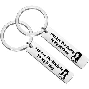 LQRI Best Friend Gift Keychain You Are The Romy To My Michele Keychain Set of 2 TV Show Lovers Gift